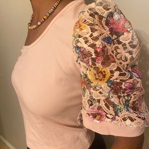 Pink one shoulder top